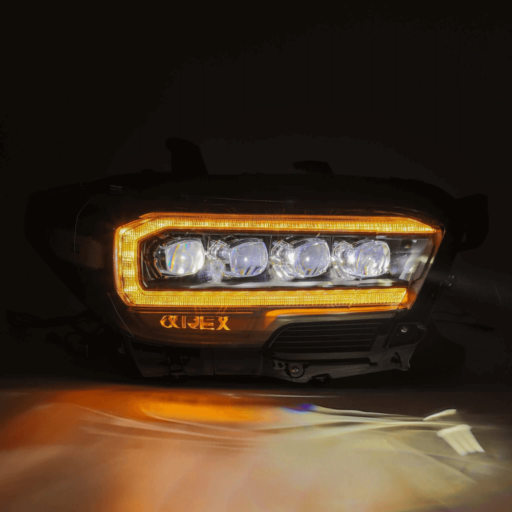 NOVA-Series LED Projector Headlights | Amber/Clear DRL Fits 2016-2023 Toyota Tacoma