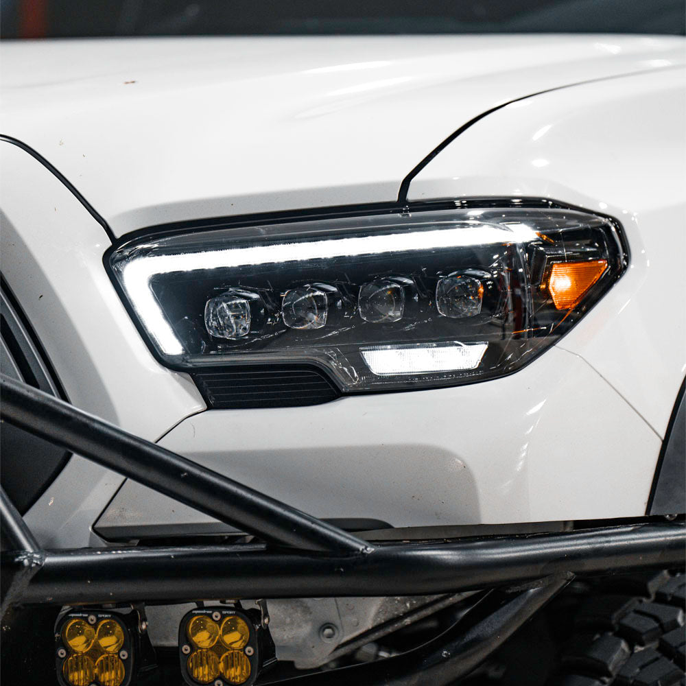Exclusive NOVA-Series LED Projector Headlights | Amber/Clear DRL Fits 2016-2023 Toyota Tacoma