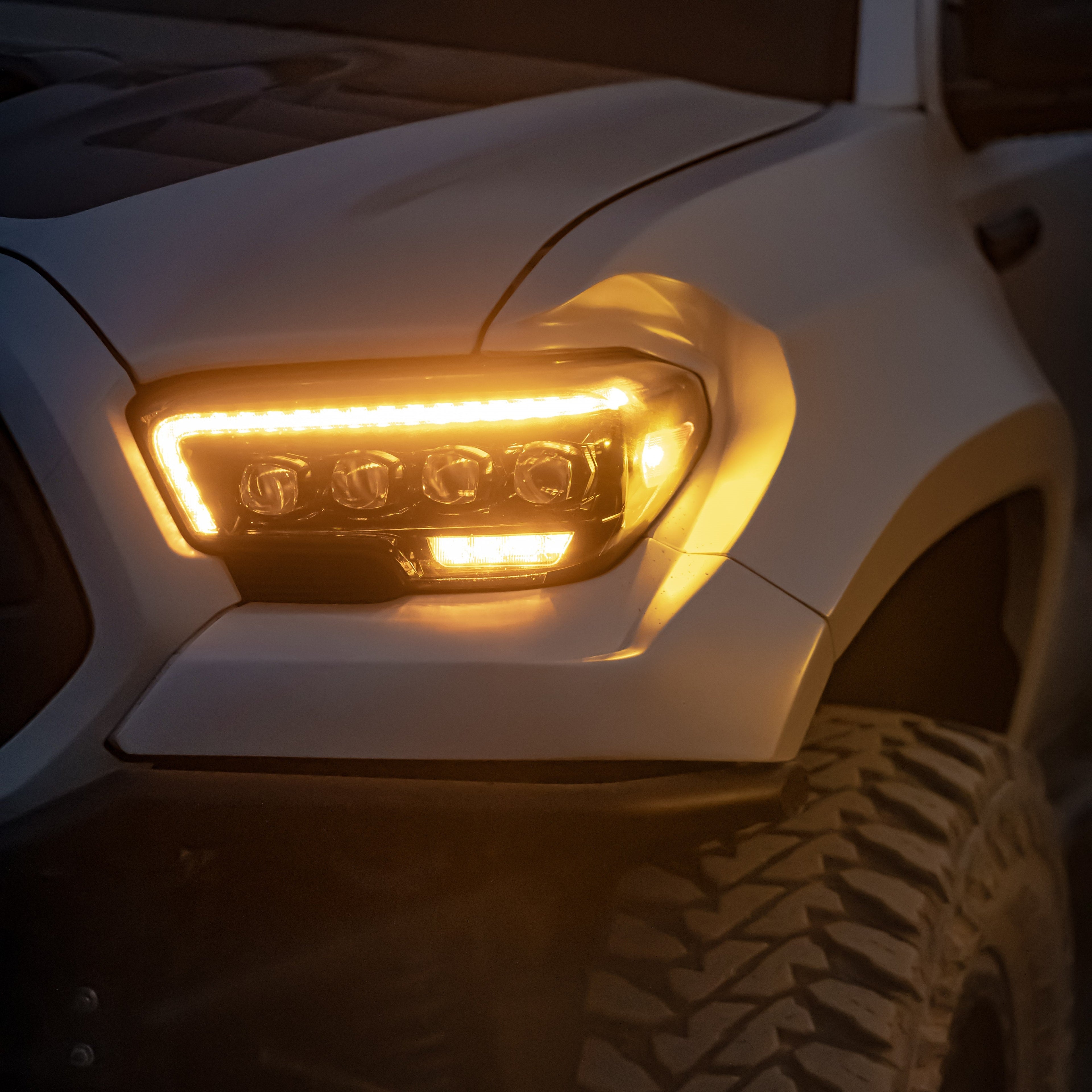 Exclusive NOVA-Series LED Projector Headlights | Amber/Clear DRL Fits 2016-2023 Toyota Tacoma