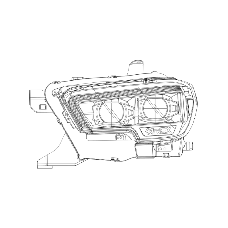 Exclusive LUXX-Series LED Projector Headlights | Amber/Clear DRL Fits 2016-2023 Toyota Tacoma