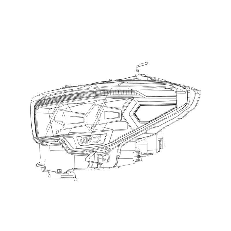 Exclusive LUXX-Series LED Projector Headlights | Amber/Clear DRL Fits 2016-2023 Toyota Tacoma
