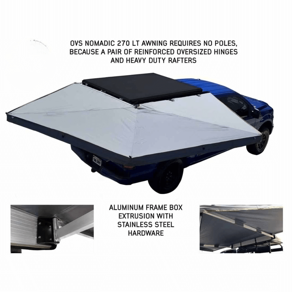 HD Nomadic 270 LT Awning - Dark Gray With Black Travel Cover Universal