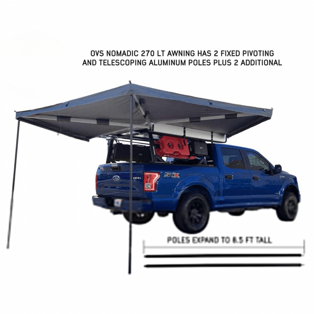 HD Nomadic 270 LT Awning - Dark Gray With Black Travel Cover Universal