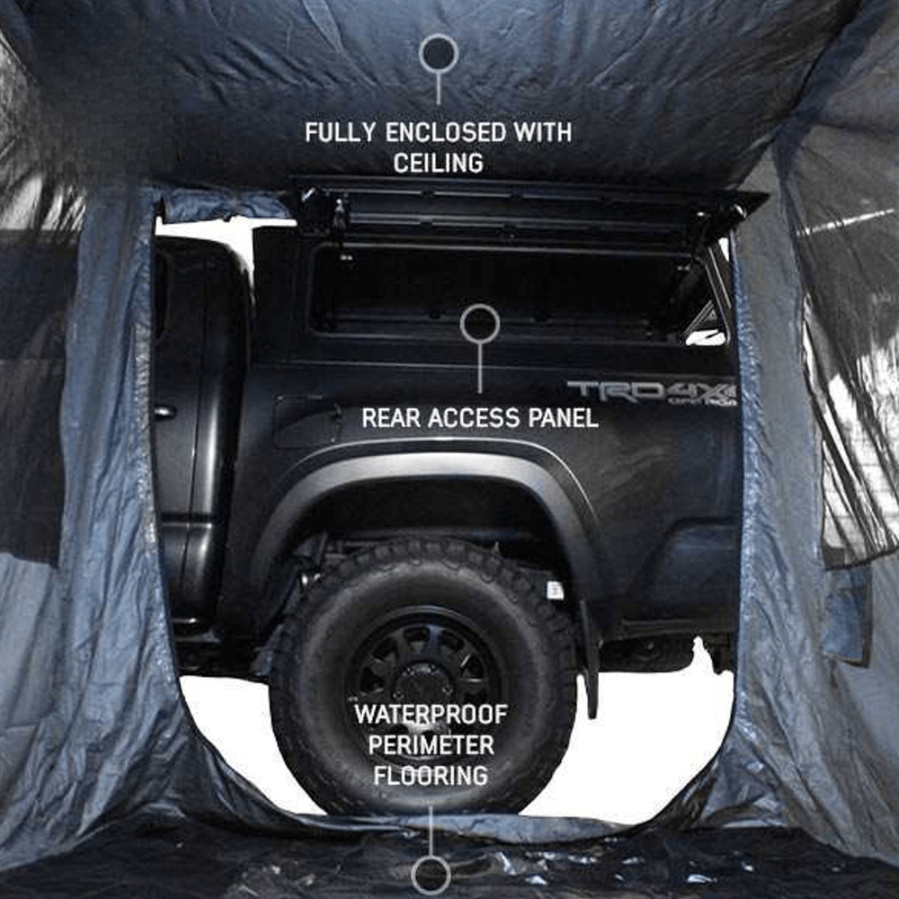 HD Nomadic Awning Room Enclosure, Grey Body, Green Trim (4 Walls & Floor)