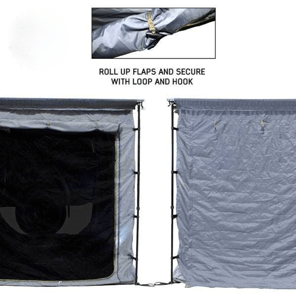 HD Nomadic Awning Room Enclosure, Grey Body, Green Trim (4 Walls & Floor)