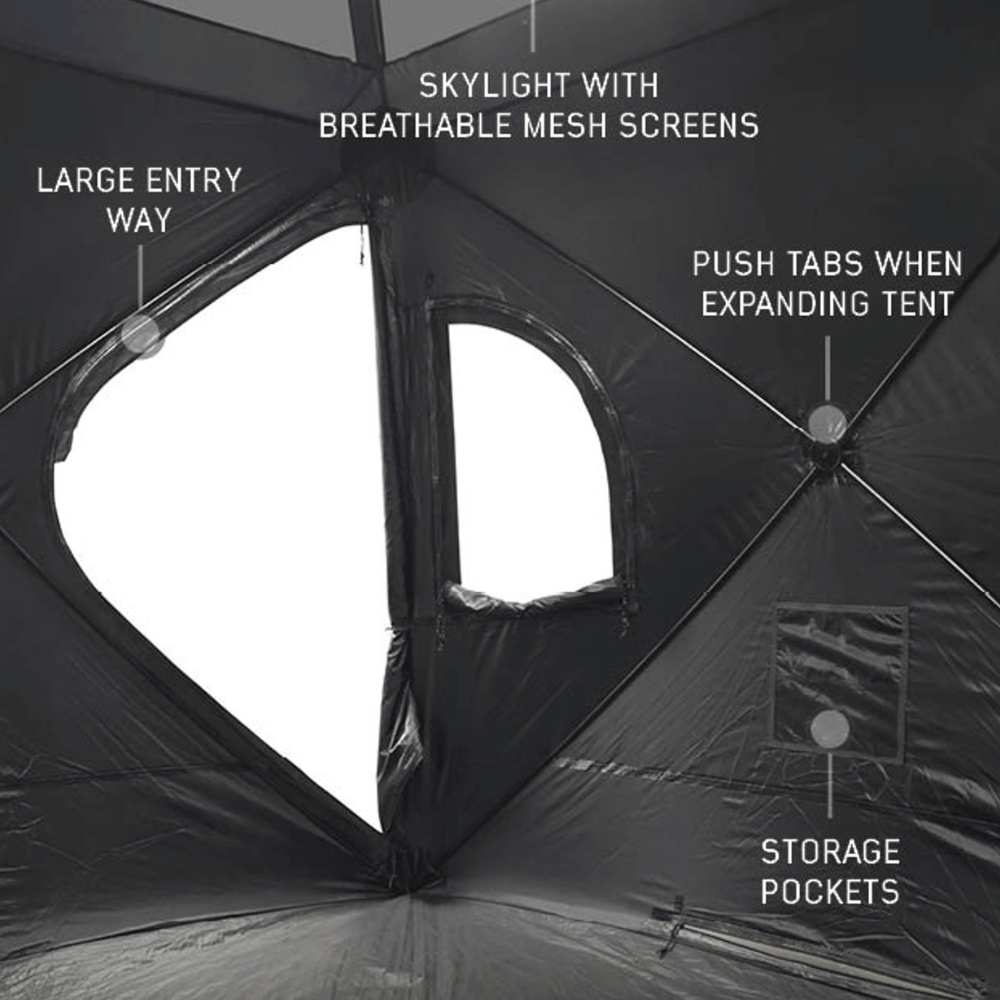 Hub Centric Ground Tent - Black Body & Grey Rainfly