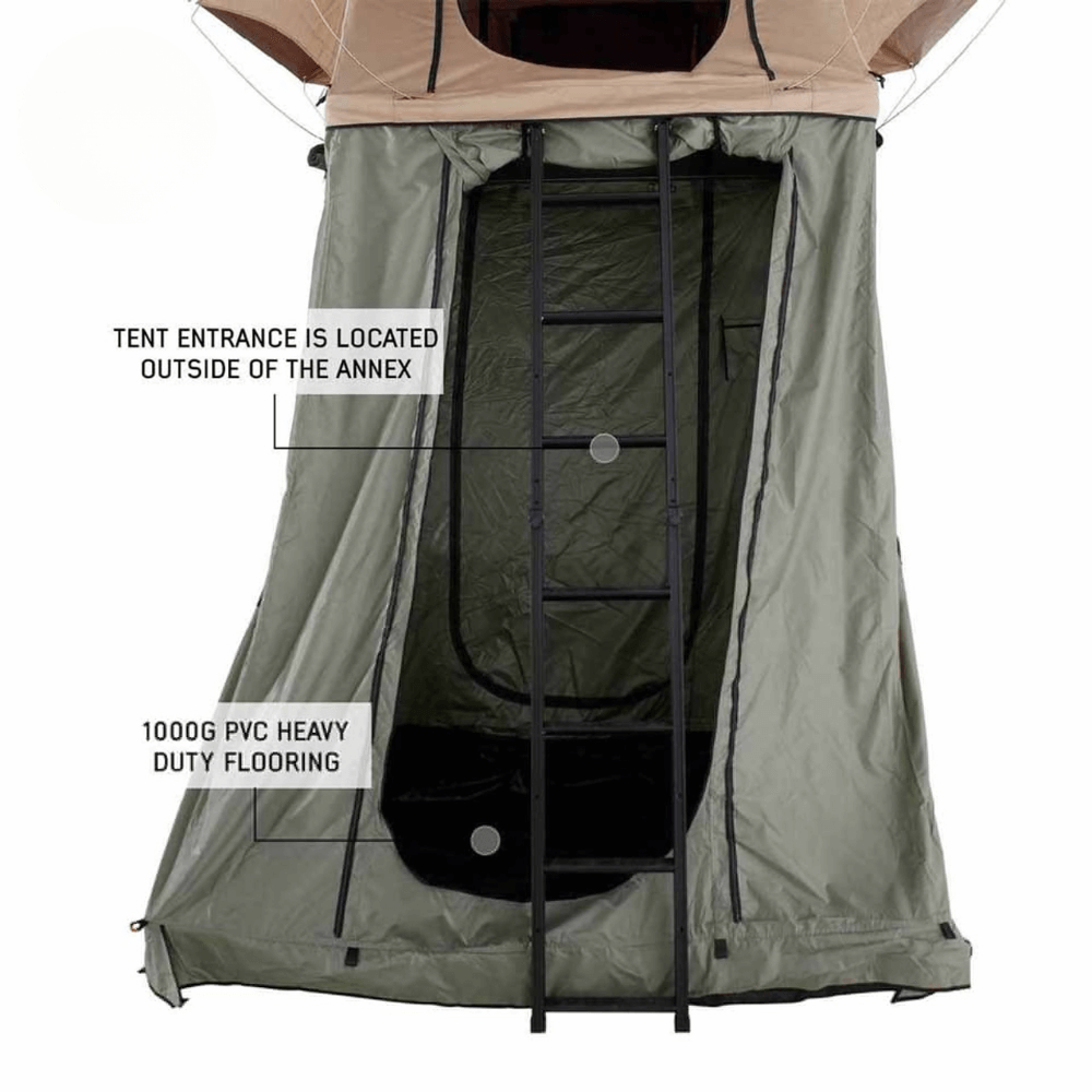 LD TMBK Roof Top Tent Annex Green Base With Black Floor & Travel Cover