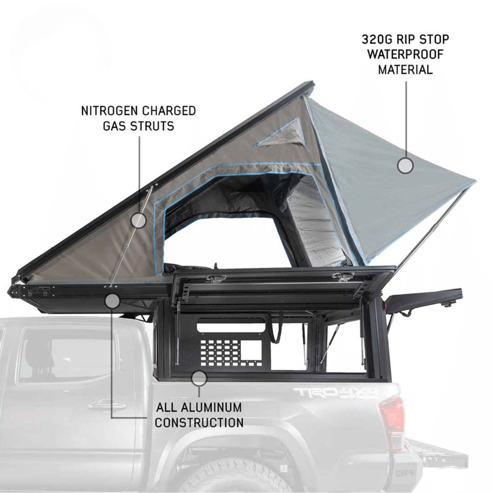 MagPak - Camper Shell/Roof Top Tent Combo with Lights, Rear Molle Panel, Side Tie Downs, Front & Rear Windows