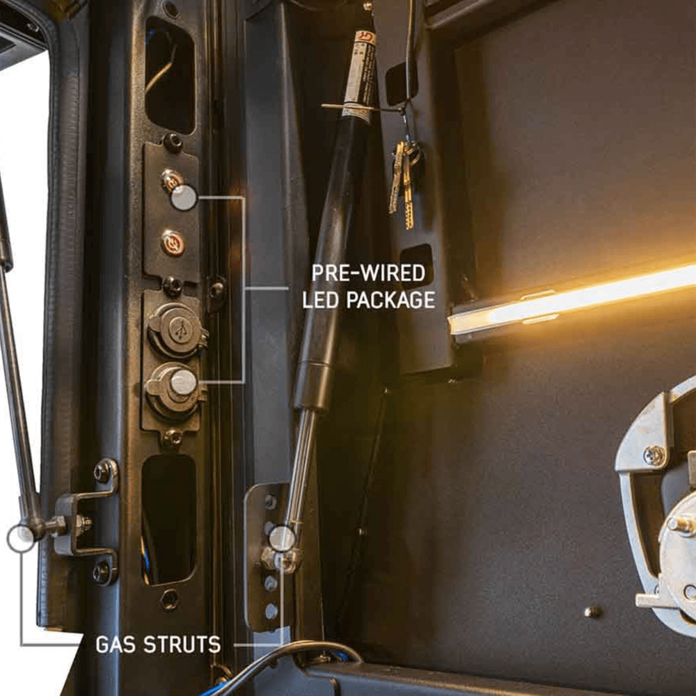 MagPak - Camper Shell/Roof Top Tent Combo with Lights, Rear Molle Panel, Side Tie Downs, Front & Rear Windows