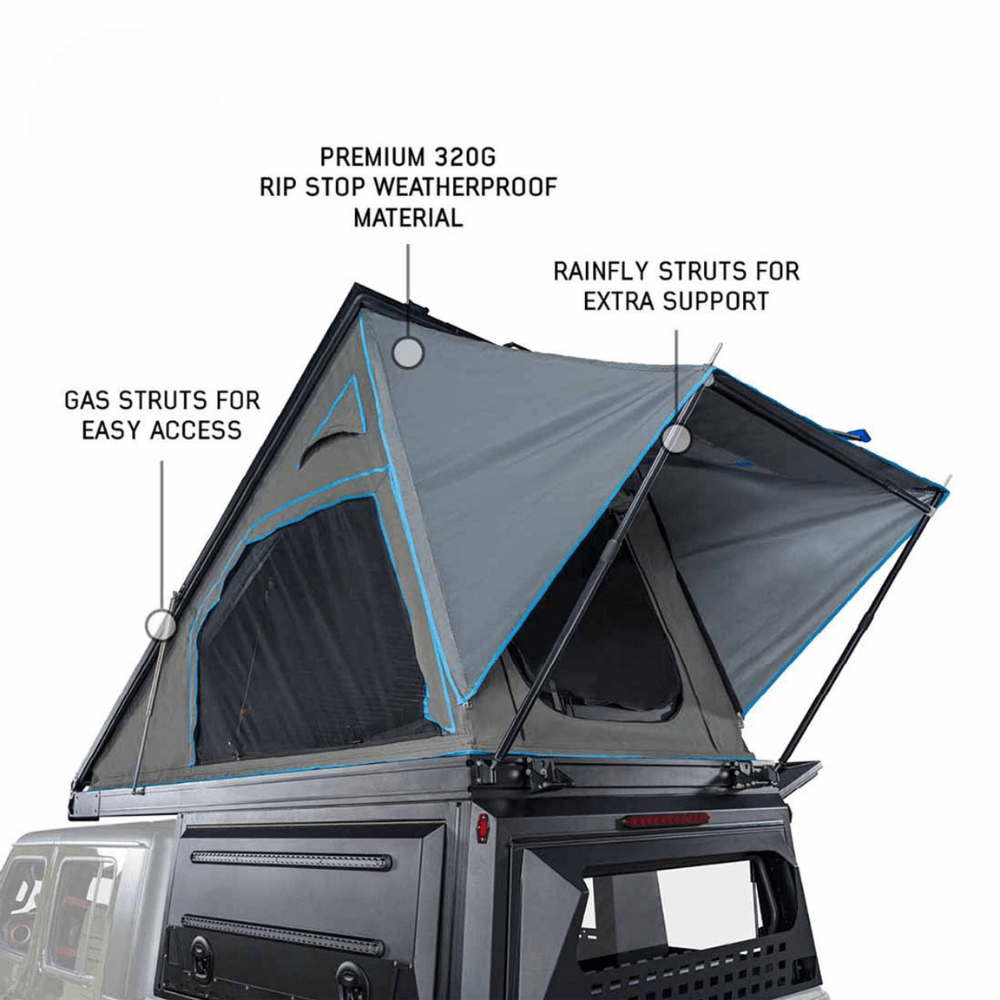 MagPak - Camper Shell/Roof Top Tent Combo with Lights, Rear Molle Panel, Side Tie Downs, Front & Rear Windows