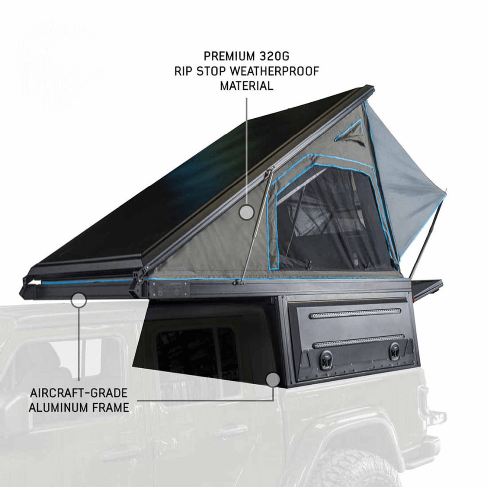 MagPak - Camper Shell/Roof Top Tent Combo with Lights, Rear Molle Panel, Side Tie Downs, Front & Rear Windows