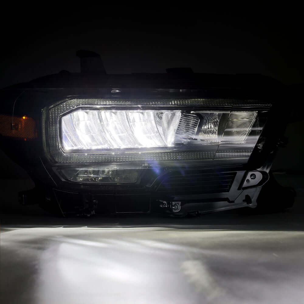 TCMBST TRD Pro-Style LED Headlights | Clear DRL - BLACK Fits 2016-2023 Toyota Tacoma