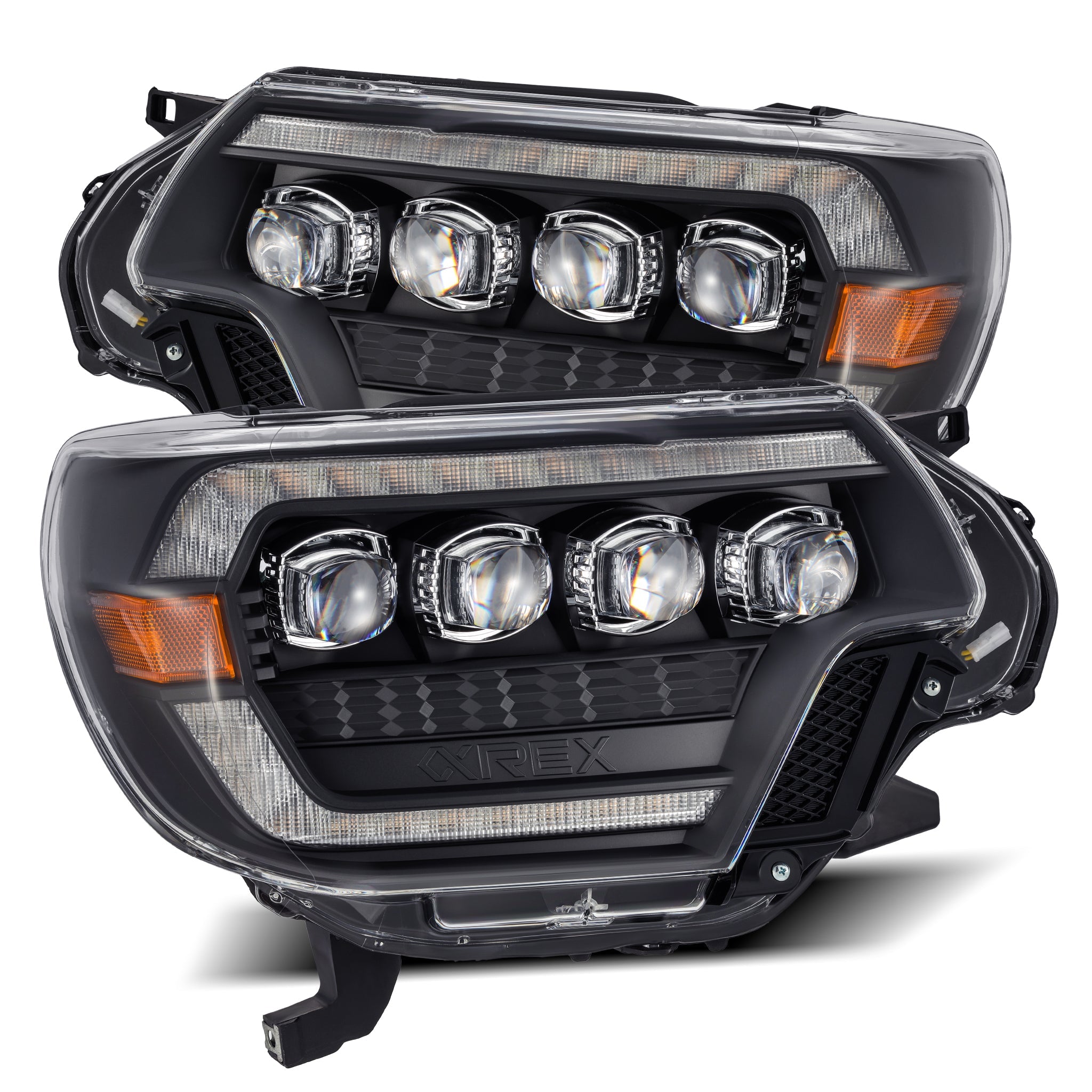 NOVA-Series LED Projector Headlights | Amber/Clear DRL Fits 2012-2015 Toyota Tacoma