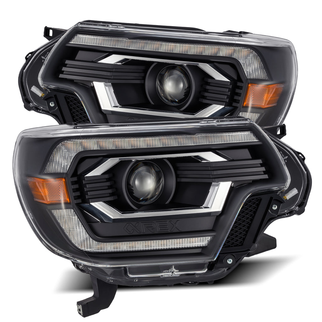 LUXX-Series LED Projector Headlights | Amber/Clear DRL Fits 2012-2015 Toyota Tacoma