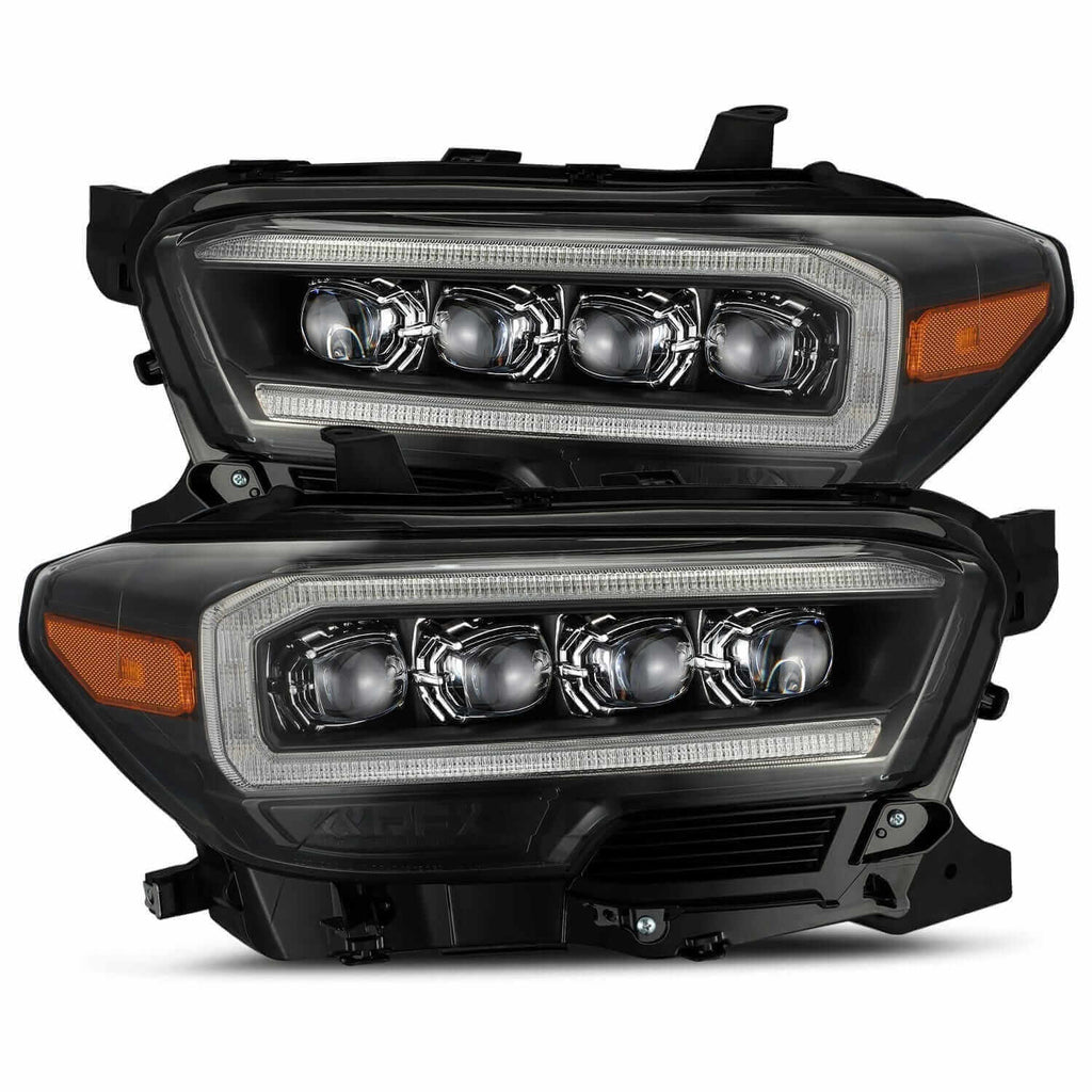 NOVA-Series LED Projector Headlights | Amber/Clear DRL Fits 2016-2023 Toyota Tacoma