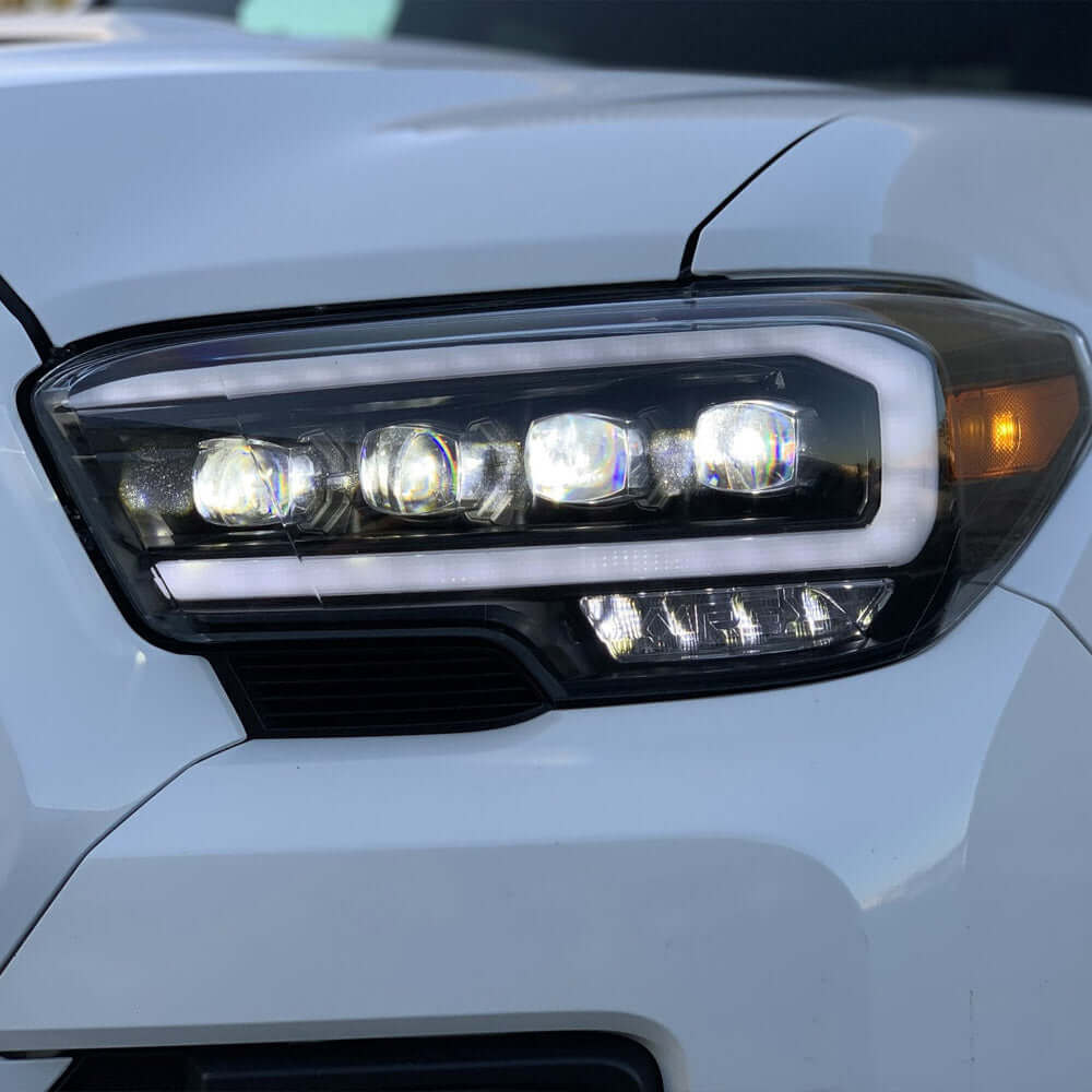 NOVA-Series LED Projector Headlights | Amber/Clear DRL Fits 2016-2023 Toyota Tacoma