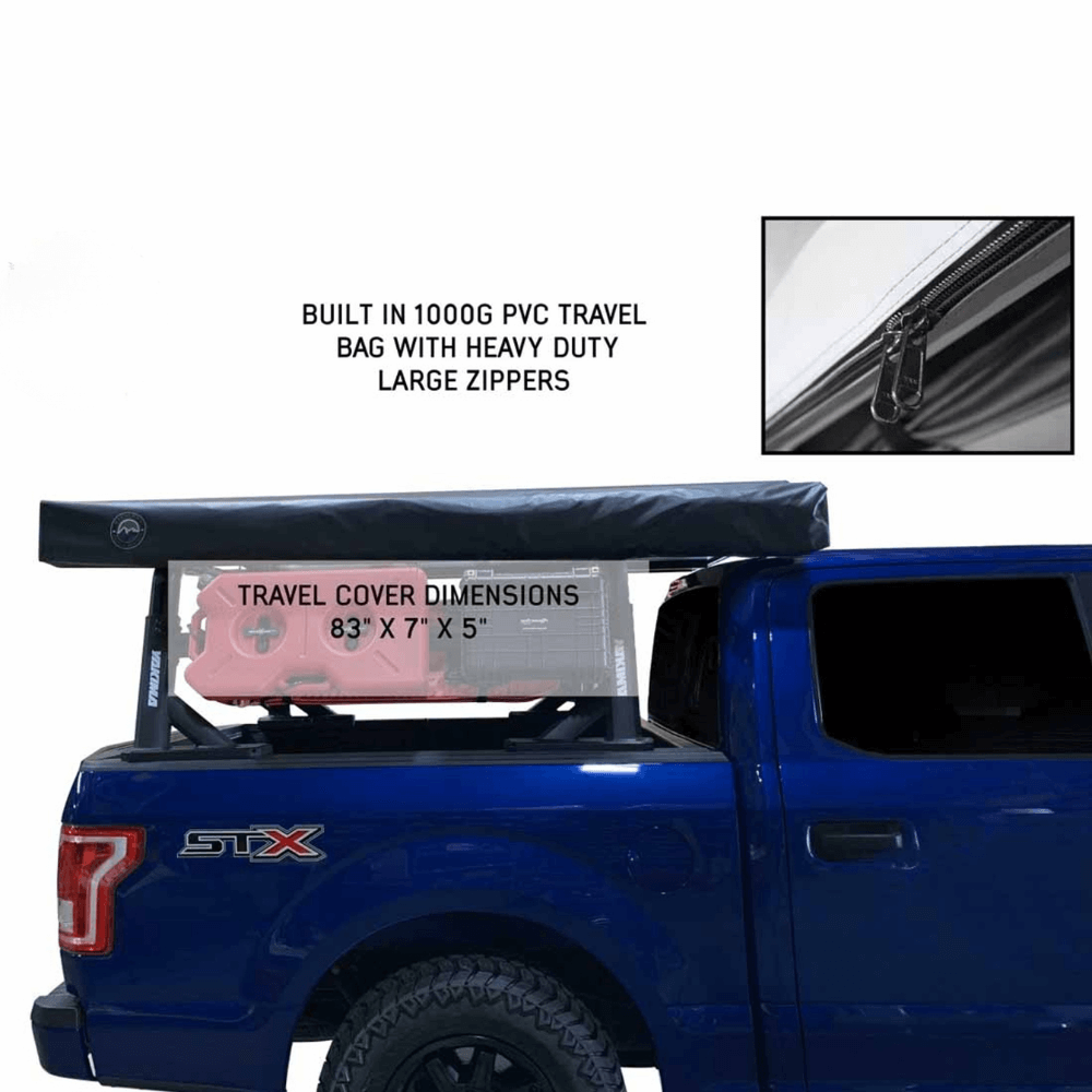 HD Nomadic 270 LT Awning - Dark Gray With Black Travel Cover Universal