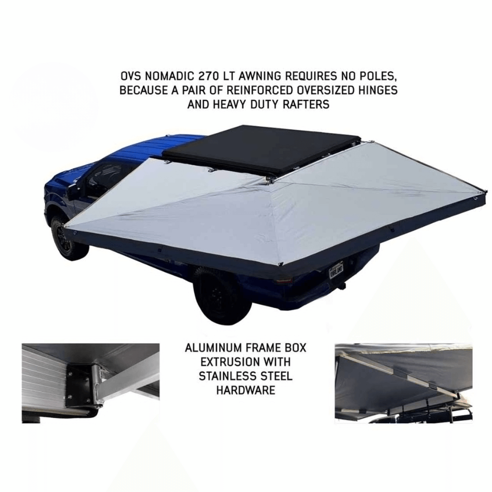 HD Nomadic 270 LT Awning - Dark Gray With Black Travel Cover Universal