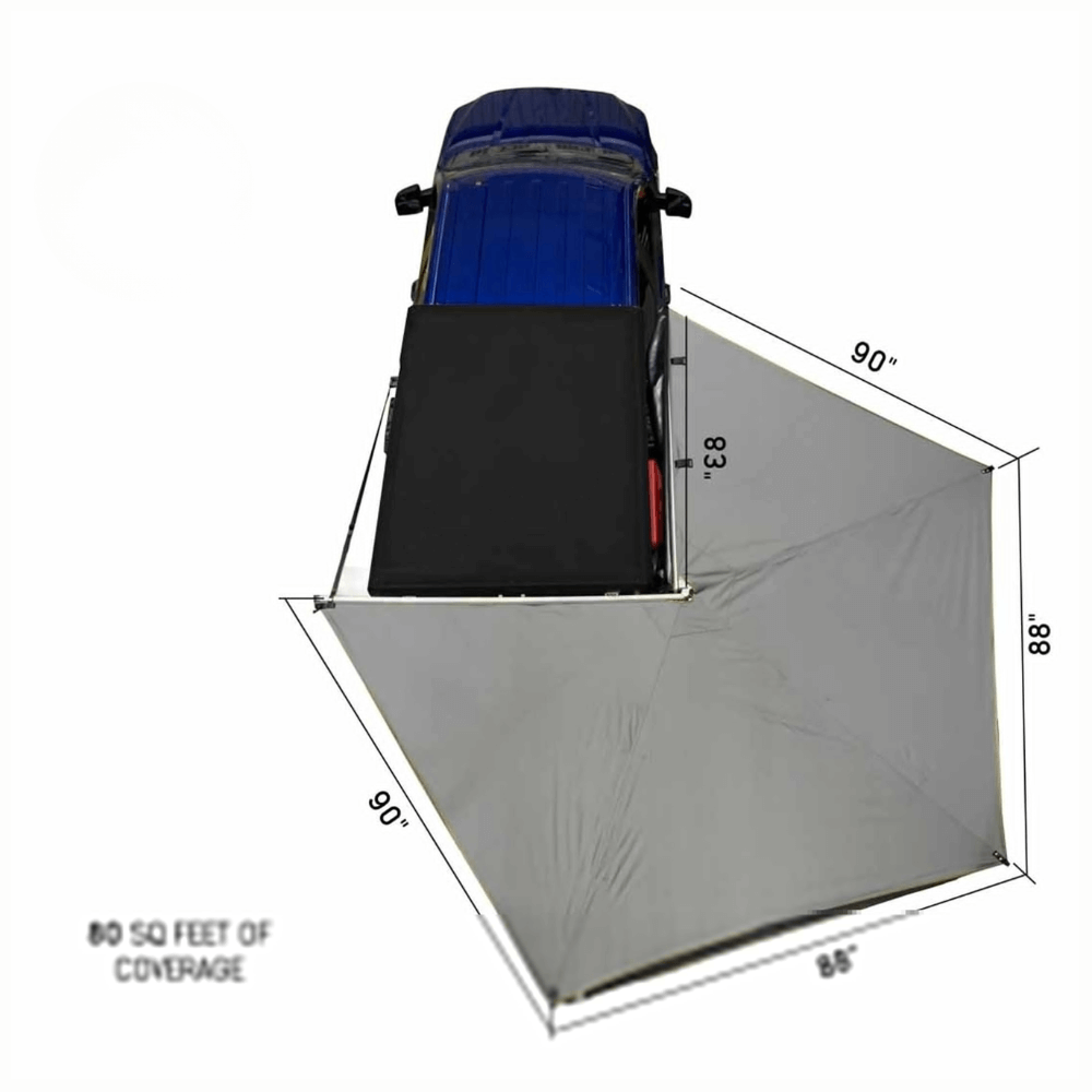 HD Nomadic 270 LT Awning - Dark Gray With Black Travel Cover Universal