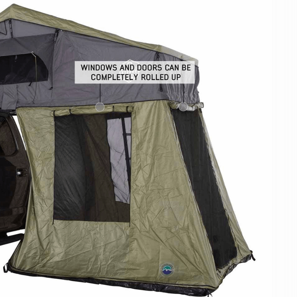 HD Nomadic 2 Roof Top Tent Annex Green Base With Black Floor & Travel Cover