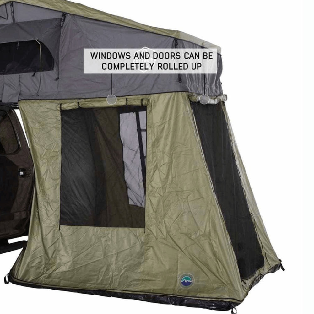 HD Nomadic 3 Roof Top Tent Annex Green Base With Black Floor & Travel Cover