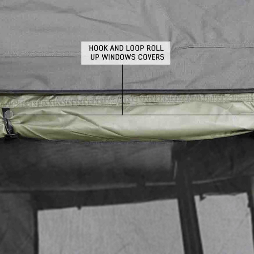 HD Nomadic 3 Roof Top Tent Annex Green Base With Black Floor & Travel Cover
