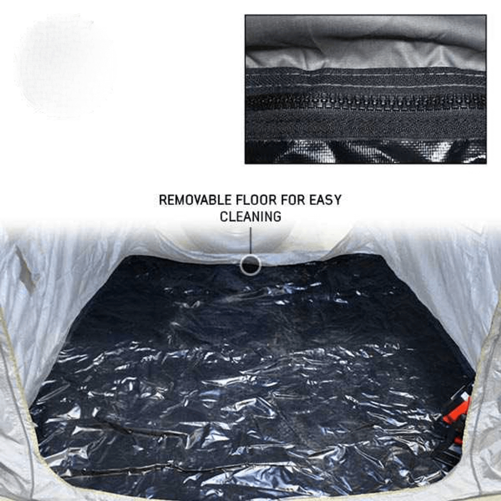 HD Nomadic Awning Room Enclosure, Grey Body, Green Trim (4 Walls & Floor)