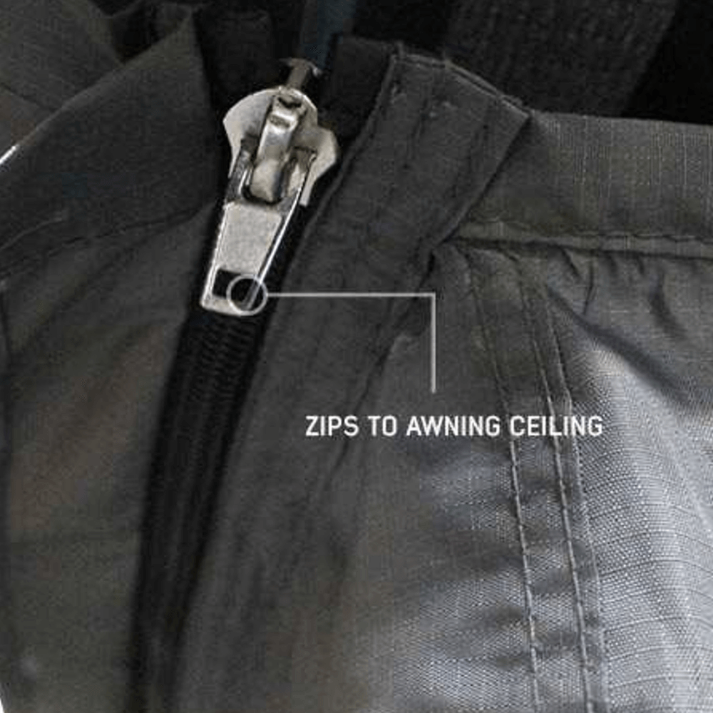 HD Nomadic Awning Room Enclosure, Grey Body, Green Trim (4 Walls & Floor)