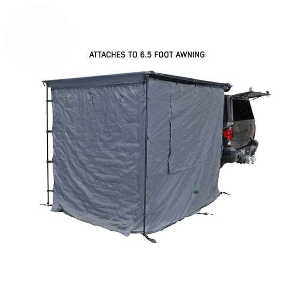 HD Nomadic Awning Room Enclosure, Grey Body, Green Trim (4 Walls & Floor)
