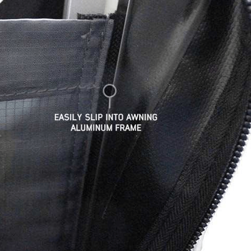 HD Nomadic Awning Room Enclosure, Grey Body, Green Trim (4 Walls & Floor)