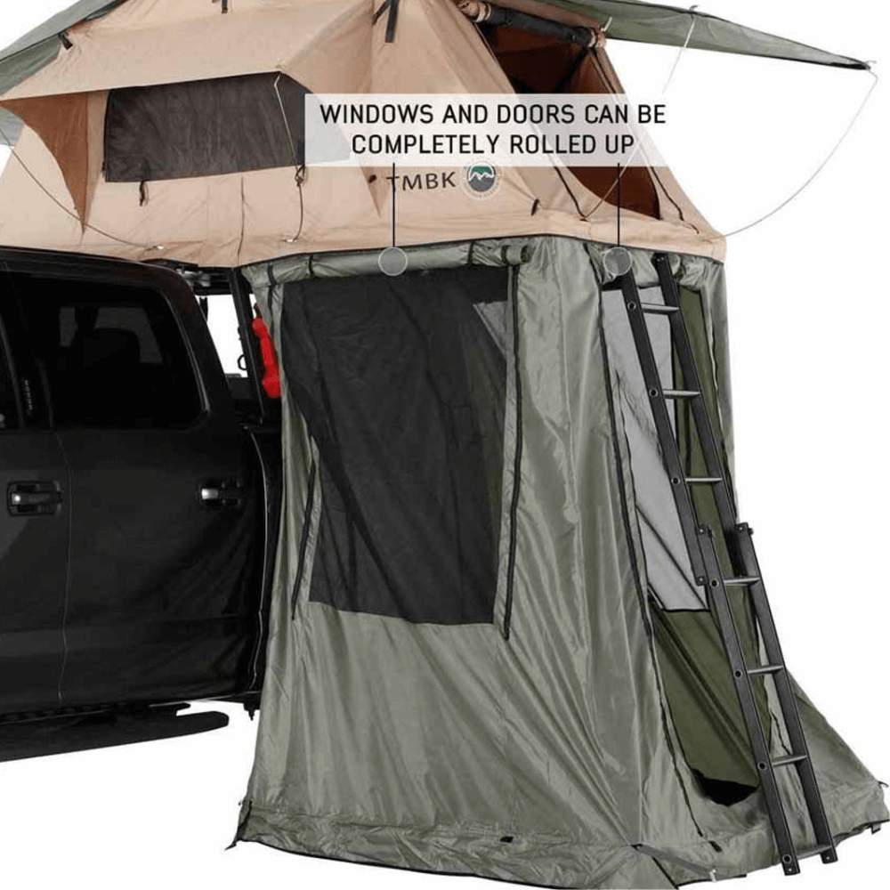 LD TMBK Roof Top Tent Annex Green Base With Black Floor & Travel Cover