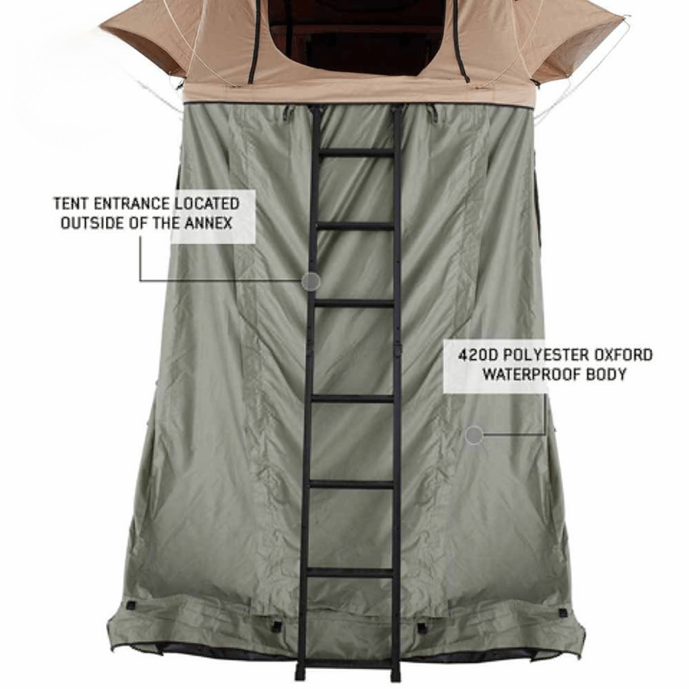 LD TMBK Roof Top Tent Annex Green Base With Black Floor & Travel Cover