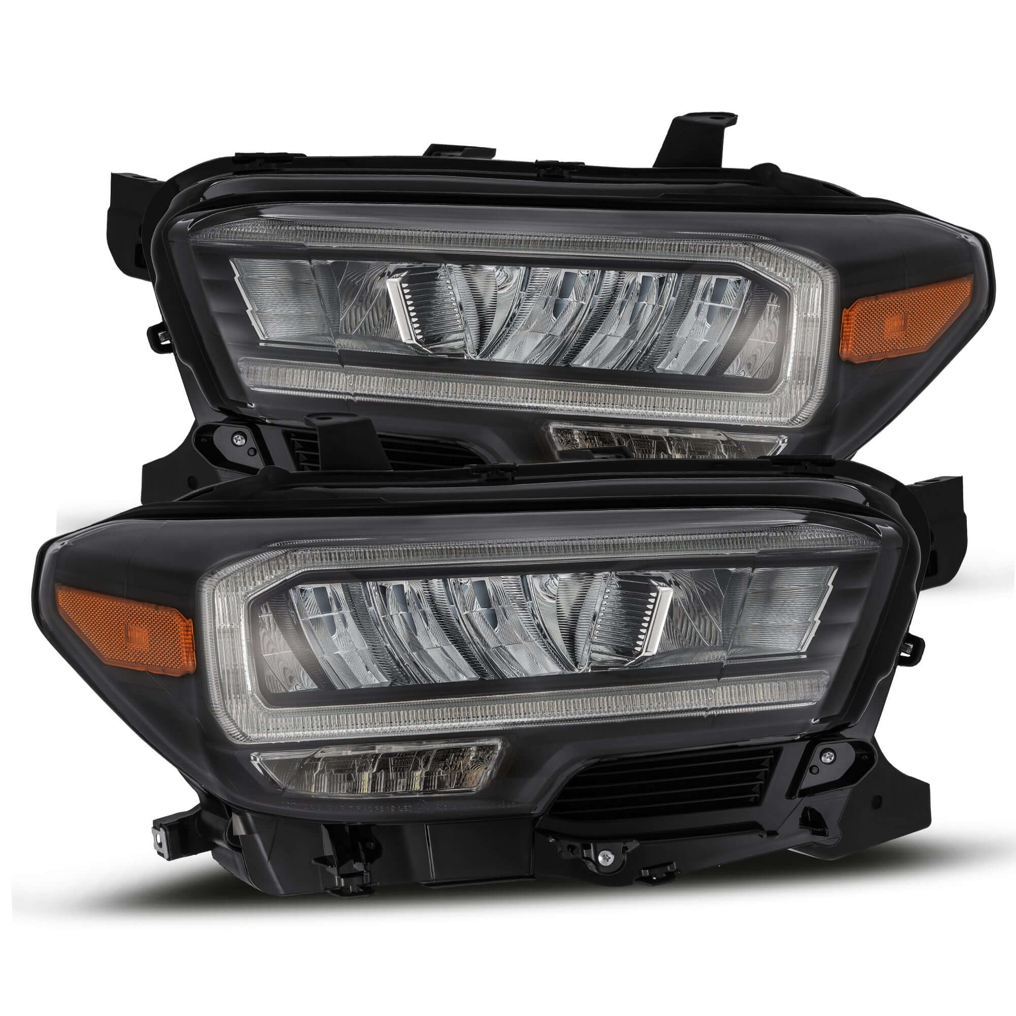 TCMBST TRD Pro-Style LED Headlights | Clear DRL - BLACK Fits 2016-2023 Toyota Tacoma