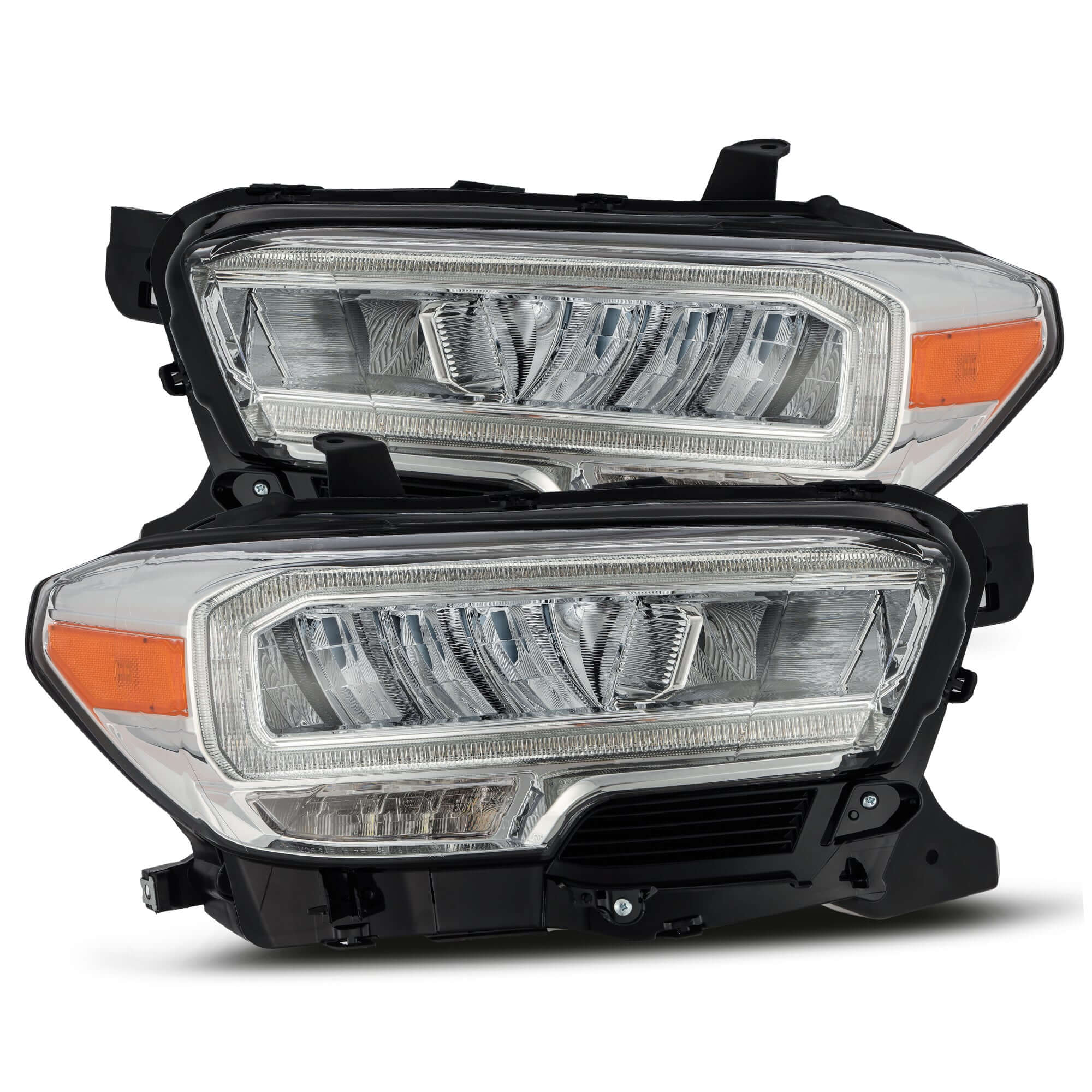 TCMBST TRD Pro-Style LED Headlights | Clear DRL - BLACK Fits 2016-2023 Toyota Tacoma