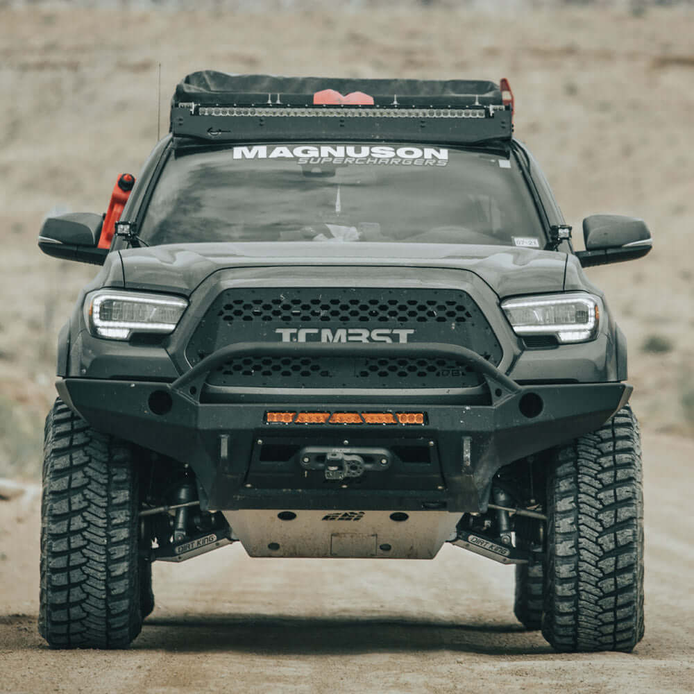 TCMBST TRD Pro-Style LED Headlights | Clear DRL - BLACK Fits 2016-2023 Toyota Tacoma